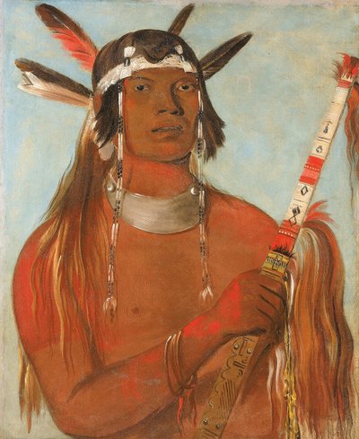 Seehk-hée-da, Mouse-colored Feather, a Noted Brave by George Catlin