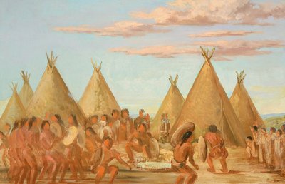 Smoking the Shield by George Catlin