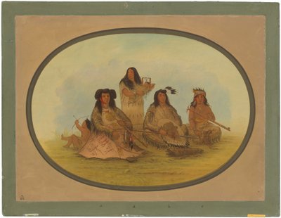 The Sioux Chief with Several Indians by George Catlin