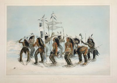 The Snow Shoe Dance by George Catlin
