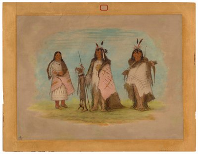 Two Blackfoot Warriors and a Woman by George Catlin