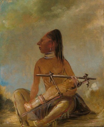 Woman and Child, Showing How the Heads of Children are Flattened by George Catlin