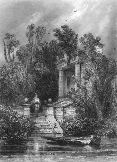 Scene from Faustus. Margaret Meets Faustus in the Summer House by George Cattermole