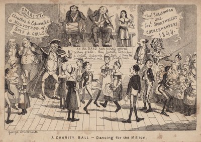 A Charity Ball - Dancing for the Million; Cartoon by George Cruikshank
