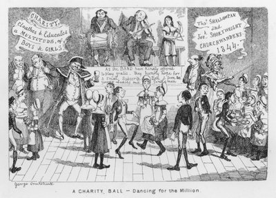 A Charity Ball, Dancing for the Million by George Cruikshank
