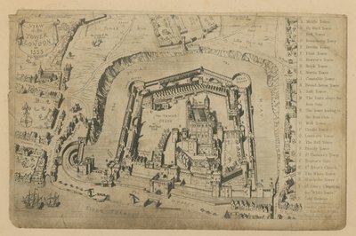 A view of the Tower of London in 1553 by George Cruikshank