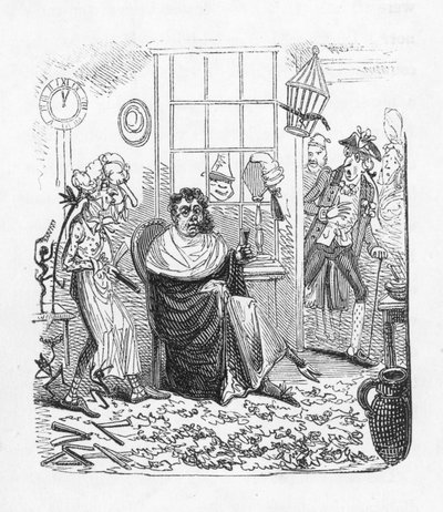 At the barbers by George Cruikshank