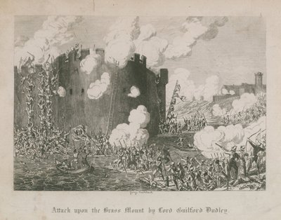 Attack upon the Grass Mount by Lord Guilford Dudley by George Cruikshank