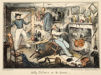 Billy Culmer & the Goose, from Greenwich Hospital, a Series of Naval Sketches, Descriptive of a Life of a Man-of-Wars Man by George Cruikshank