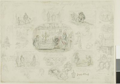 Fashions and Frights of 1829 (recto); Angels Ever Bright and Fair (verso) by George Cruikshank