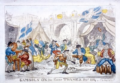 Gambols on the River Thames, February by George Cruikshank