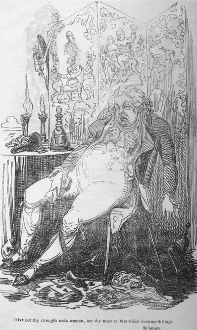 Give Not Thy Strength Unto Women, Nor Thy Ways to That Which Destroyeth Kings, c1820 by George Cruikshank