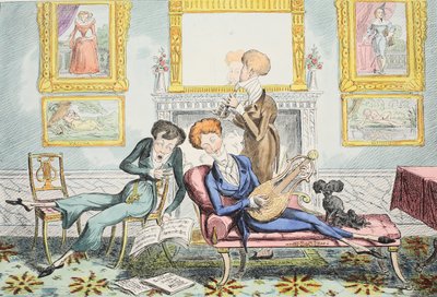 Hummingbirds or A Dandy Trio, pub. 1835 by George Cruikshank