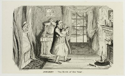 January - The Birth of the Year from George Cruikshank
