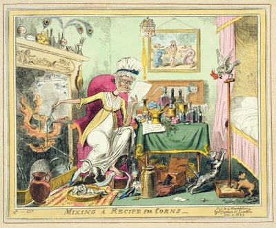 Mixing a Recipe for Corns, Published by G. Humphrey, London, December 4th, 1822 by George Cruikshank