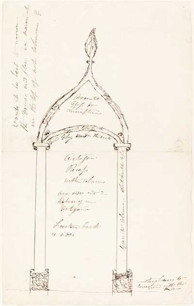 Sketch of Octagon Recess with Columns by George Cruikshank