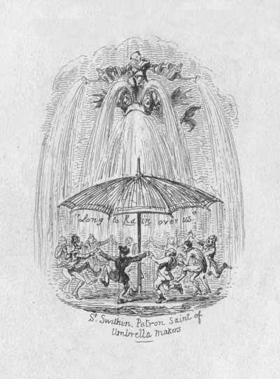 St. Swithin, Patron Saint of Umbrella Makers by George Cruikshank