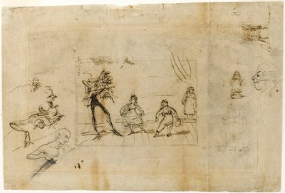 Study for the Dancing Lesson, part 2: The Minuet by George Cruikshank