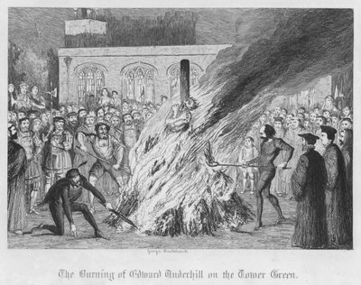 The Burning of Edward Underhill on the Tower Green by George Cruikshank