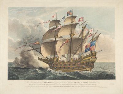 The Great Harry. The First Ship of War that Carried Guns by George Cruikshank