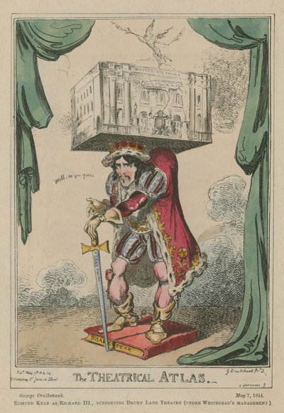 The Theatrical Atlas: Edmund Kean as Richard III by George Cruikshank