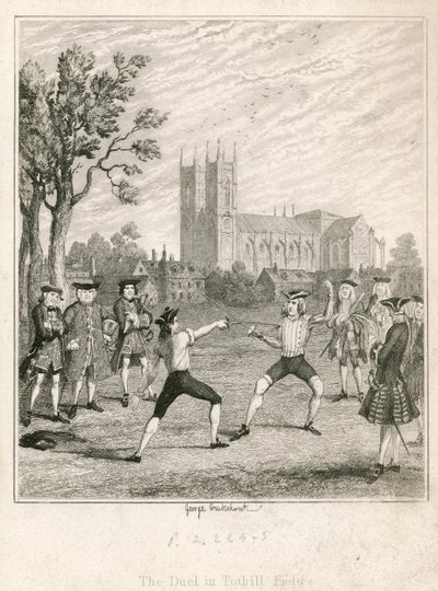 The Duel in Tothill Fields by George Cruikshank