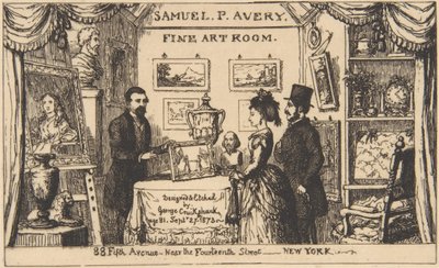 Trade Card for Samuel P. Avery--Fine Art Room by George Cruikshank