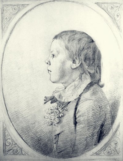 A Profile Portrait of a Young Boy by George Dance