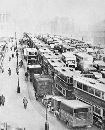 Traffic Jam on Blackfriars Bridge, London by George Davison Reid