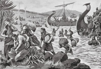 Colonization of Cyprus by the Phoenicians by George Derville (after) Rowlandson