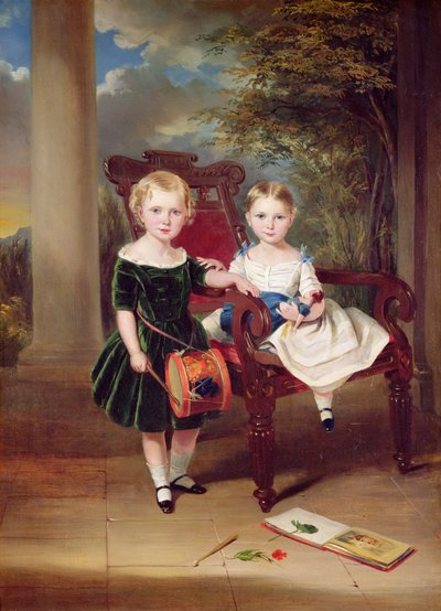 Portrait of Two Children, Herbert and Rose, 1844 by George Duncan Beechey