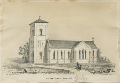 Stafford - Christ Church: tinted lithograph, nd [?mid 19th cent] by George E. Hamilton