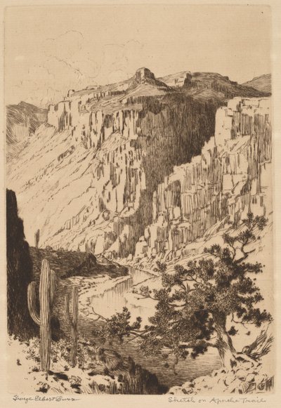 Sketch on Apache Trail, Arizona by George Elbert Burr