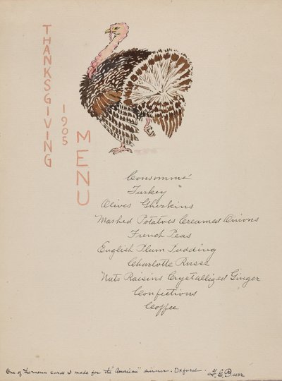 Thanksgiving Menu by George Elbert Burr