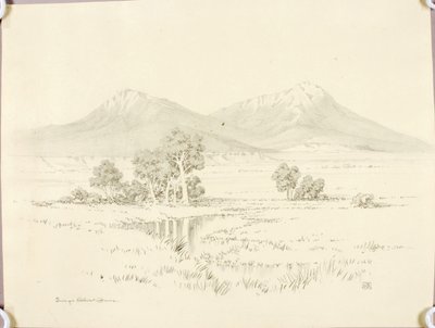 Untitled (transfer drawing for Spanish Peaks) by George Elbert Burr