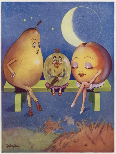 Courting Couple Separated by a Gooseberry Aunt by George Ernest (after) Studdy