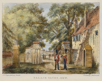 Palace Gates, Kew, plate 3 from Kew Gardens: A Series of Twenty-Four Drawings on Stone, engraved by Charles Hullmandel by George Ernest after Papendiek