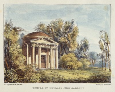 Temple of Bellona, Kew Gardens, plate 24 from Kew Gardens: A Series of Twenty-Four Drawings on Stone, engraved by Charles Hullmandel, published 1820 by George Ernest after Papendiek