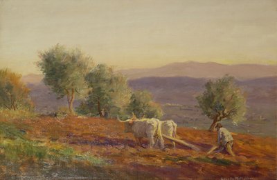Where Virgil Sang, Man Ploughing, 1912 by George Faulkner Wetherbee