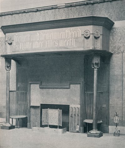 Fireplace designed by C. Harrison Townsend with carving designed and executed by George Frampton by Charles Harrison Townsend