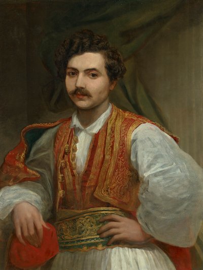 Portrait of Nicolas Ionides (1815-1873), Half-length, in Greek Costume by George Frederic Watts