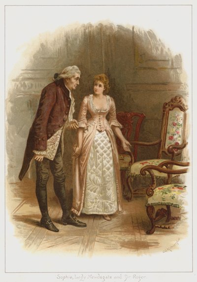 Sophia, Lady Newdegate, and Sir Roger by George Goodwin Kilburne