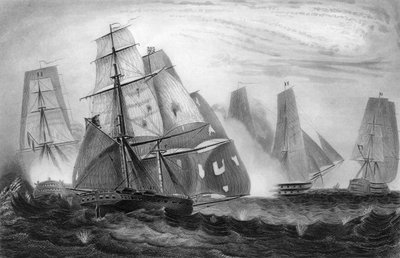Intrepid behaviour of Captain Charles Napier, 15 April 1809, c. 1857 by George Greatbatch