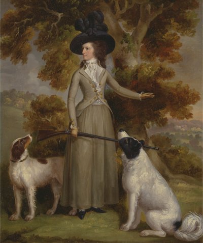 The Countess of Effingham with Gun and Shooting Dogs by George Haugh