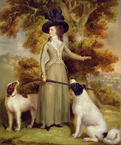The Countess of Effingham with Gun and Shooting Dogs, 1787 by George Haugh