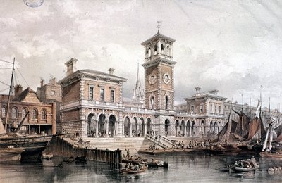Billingsgate Wharf and Market, London by George Hawkins