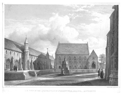 S.W. View in the Quadrangle of St. Augustines College, Canterbury by George Hawkins