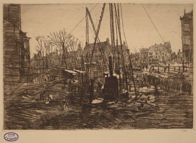 Scene in a Dutch City with Pile Driver in Foreground by George Hendrik Breitner