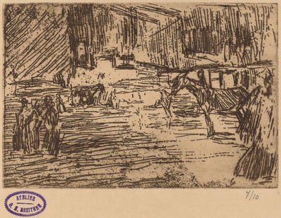 Scene with Horses Standing in Stream by George Hendrik Breitner