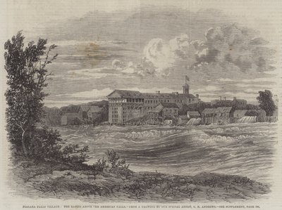 Niagara Falls Village, the Rapids above the American Falls by George Henry Andrews